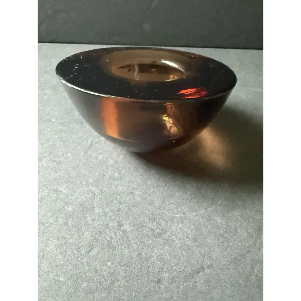 Orrefors Glass Votive Candle Holder Nordic Light Delight Bronze Lena Bergstrom